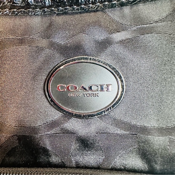 COACH MONOGRAM SIGNATURE NYLON BLACK LARGE TOTE BAG - Picture 3 of 16